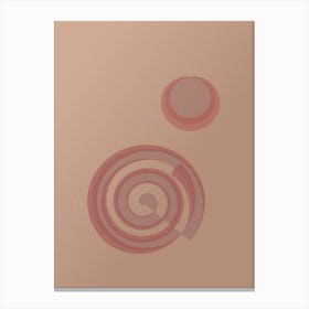 Abstract Painting circles in Pink Canvas Print