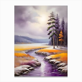 River In Winter Canvas Print