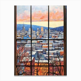 Winter Cityscape Oslo Norway 2 Canvas Print