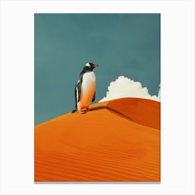 Penguin In The Desert Canvas Print