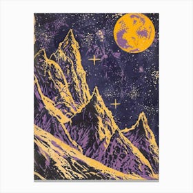 Moon And Mountains 5 Canvas Print