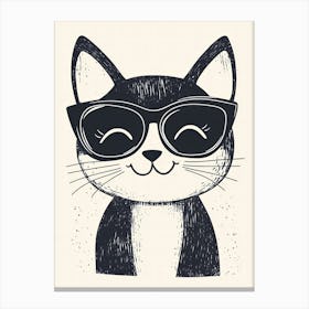 Cute Cat In Sunglasses 1 Canvas Print