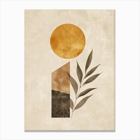 Sun And A Leaf Canvas Print