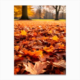 Autumn Leaves On The Ground 3 Canvas Print