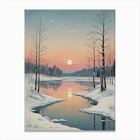 Winter Sunset no1 Canvas Print