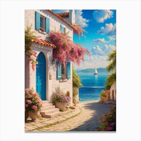 Greece House Canvas Print