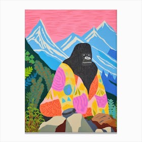 Maximalist Animal Painting Mountain Gorilla 2 Canvas Print