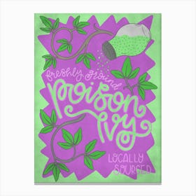 Poison Ivy vintage style Halloween witchy poster Canvas Print