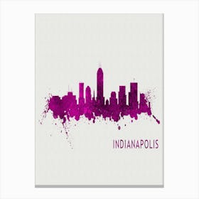 Indianapolis Indiana City Purple Canvas Print