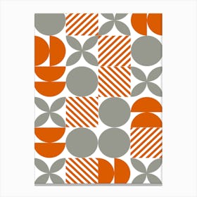 bauhuas Orange And Grey Geometric Pattern Leinwandbild