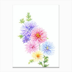 Chrysanthemums 2  Watercolour Flower Canvas Print