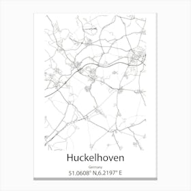 Huckelhoven,Germany Minimalist Map Canvas Print