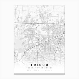 Frisco Texas USA White Map Canvas Print