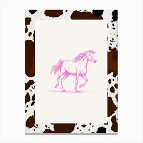 Hot Pink Horse Line Drawing 2 Canvas Print