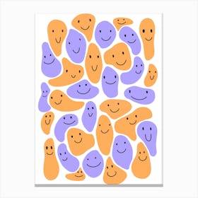 Happy Smiley Face Squiggly 2 Canvas Print