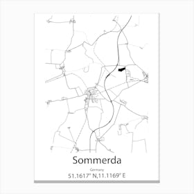 Sommerda,Germany Minimalist Map Canvas Print