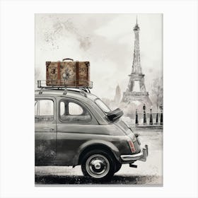 Vintage Car In Paris Canvas Print