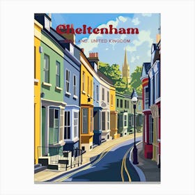 Cheltenham England Town Digital Travel Art Canvas Print