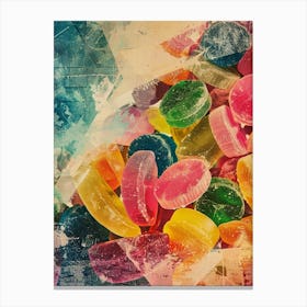 Fruity Jelly Candy Retro Collage 2 Canvas Print