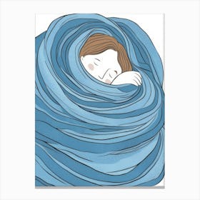 Illustration Of A Sleeping Girl 1 Canvas Print