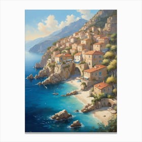 Village On The Coast Canvas Print