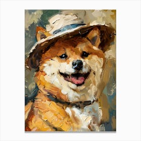 Oil Painting Smiling Shiba Inu 9 Canvas Print