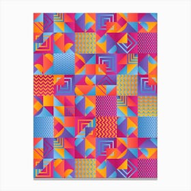 Geometric Pattern - Bauhaus Azulejo geometric pattern, mosaic #8 Canvas Print