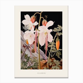 Flower Illustration Columbine 2 Poster Canvas Print