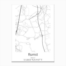 Rumst,Belgium Minimalist Map Canvas Print