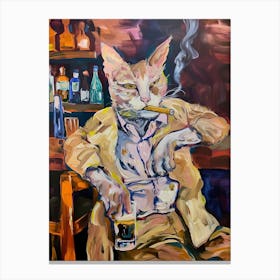 Cat In A Bar Canvas Print