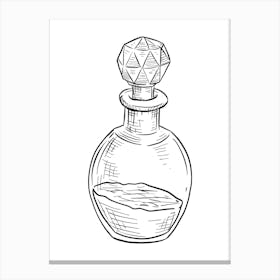Hand Drawn Illustration Of A Perfume Bottle Canvas Print