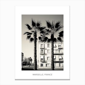 Poster Of Nice, France, Photography In Black And White 2 Canvas Print