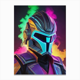 Captain Rex Star Wars Neon Iridescent Painting (8) Canvas Print