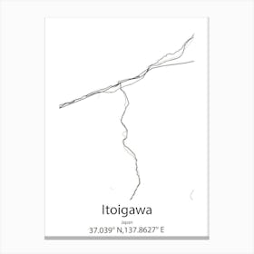 Itoigawa,Japan Minimalist Map Canvas Print