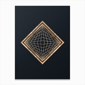 Abstract Geometric Gold Glyph on Dark Teal n.0149 Canvas Print