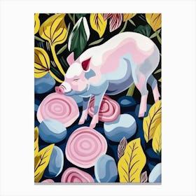 Pig In The Forest Canvas Print