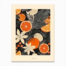 Orange  Art Deco Poster Canvas Print