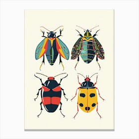 Colourful Insect Illustration Beetle 11 Canvas Print