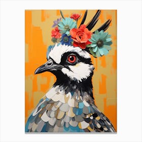 Bird With A Flower Crown Lapwing 2 Canvas Print