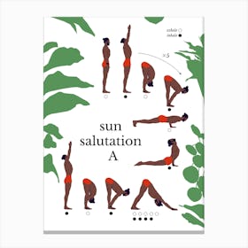 Yoga 2 Green & Brown Canvas Print