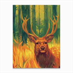 Deer In The Forest 28 Canvas Print