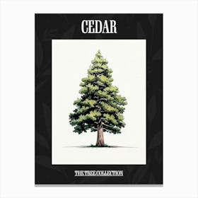 Cedar Tree Pixel Illustration 2 Poster Canvas Print