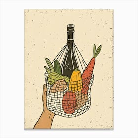 Hand Holding A Basket Of Vegetables Canvas Print