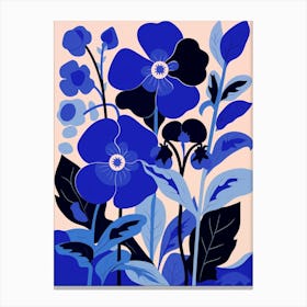 Blue Flower Illustration Wild Pansy 1 Canvas Print