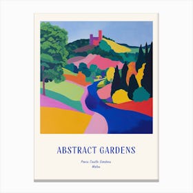 Colourful Gardens Powis Castle Gardens Wales 1 Blue Poster Canvas Print