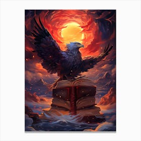 Eagle On A Book Canvas Print