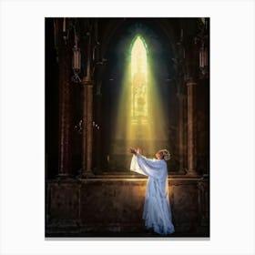 A Digital Painting Capturing The Moment Of Resurrection A Sheer Clad Figure Imbued With Spiritualit (4) Canvas Print