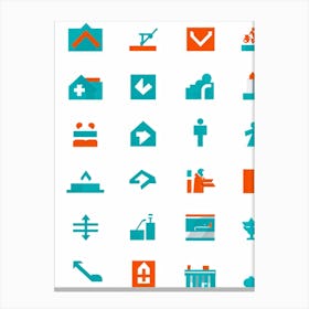 A Modern And Comprehensive Collection Of Pictograms A Mix Of Environmental And Construction Pictogr (4) Canvas Print