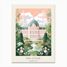 Palace Of Versailles   Versailles, France   Cute Botanical Illustration Travel 0 Poster Canvas Print