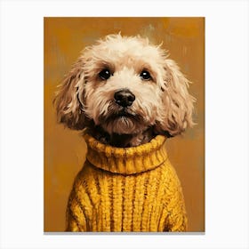 Goldendoodle In Turtleneck Sweater Canvas Print